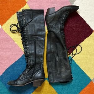Jeffrey Campbell Free People Leather Lace Up Boots